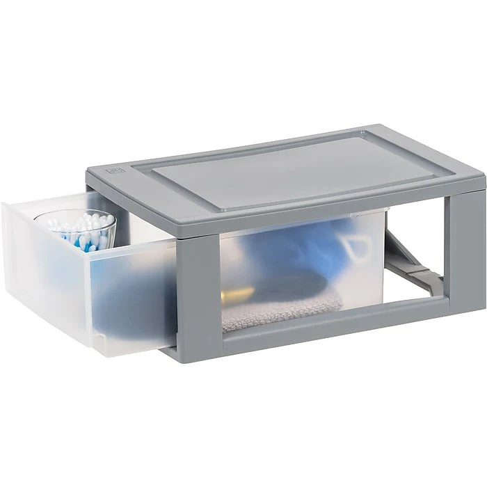 Iris Mini Storage Drawer, Gray/Translucent White (500221) 8 Iris Mini Storage Drawer, Gray/Translucent White (500221) - Image 6