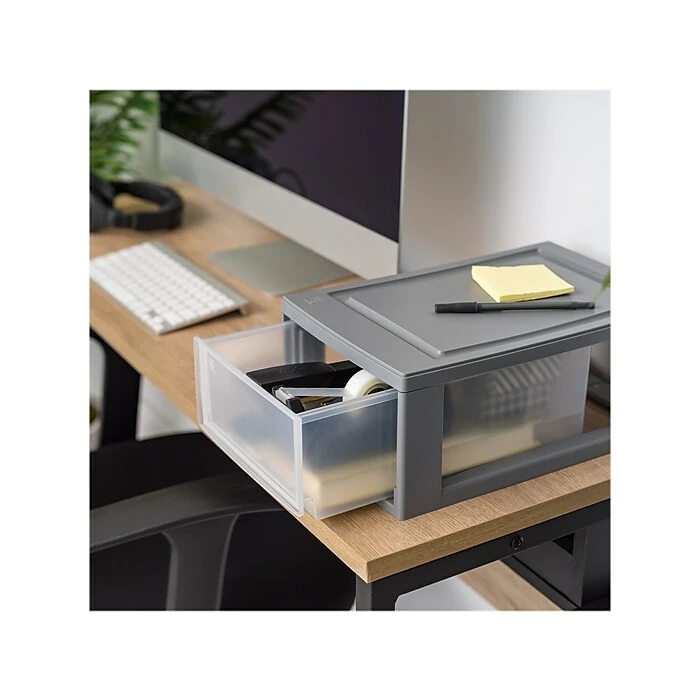 Iris Mini Storage Drawer, Gray/Translucent White (500221) 10 Iris Mini Storage Drawer, Gray/Translucent White (500221) - Image 8