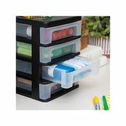 Iris 4-Drawer Desktop Unit, Black/Clear (586015) -ORGANIZTIONAL STORAGE Sales unnamed file 1489