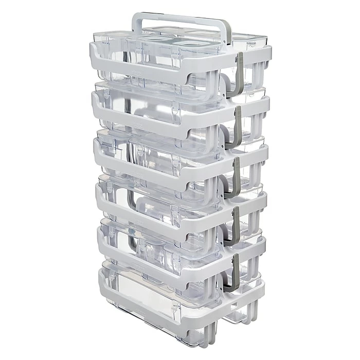 Deflect-O Deflecto Stackable Caddy Organizer With 3 Canisters 11 Deflect-O Deflecto Stackable Caddy Organizer With 3 Canisters - Image 9