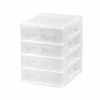 Iris 4-Drawer Mini Desktop Unit, White/Clear (586017) -ORGANIZTIONAL STORAGE Sales unnamed file 1493