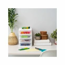 Iris 4-Drawer Mini Desktop Unit, White/Clear (586017) -ORGANIZTIONAL STORAGE Sales unnamed file 1494