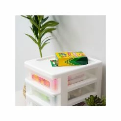 Iris 4-Drawer Mini Desktop Unit, White/Clear (586017) -ORGANIZTIONAL STORAGE Sales unnamed file 1497