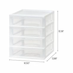 Iris 4-Drawer Desktop Unit, White/Clear (587014) -ORGANIZTIONAL STORAGE Sales unnamed file 1499