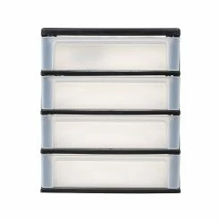 Iris 4-Drawer Desktop Unit, Black/Translucent White (587023) 10 Iris 4-Drawer Desktop Unit, Black/Translucent White (587023) -ORGANIZTIONAL STORAGE Sales unnamed file 1501