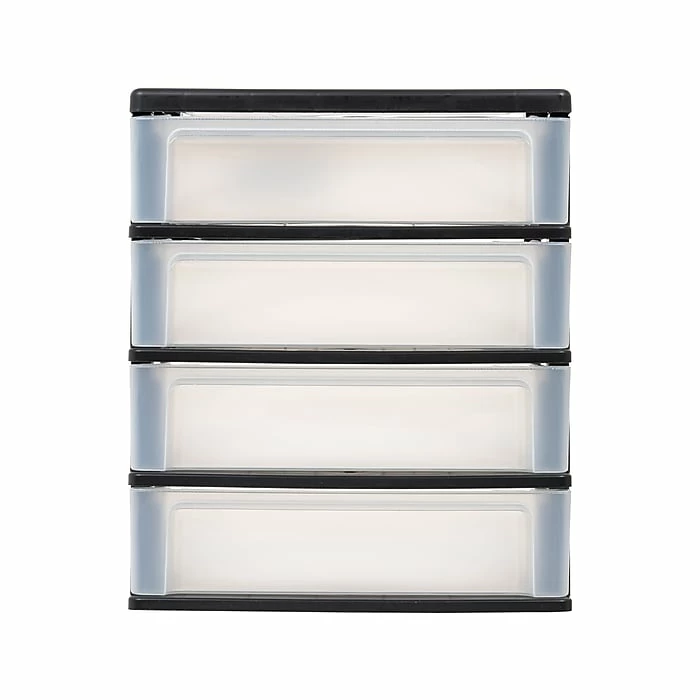 Iris 4-Drawer Desktop Unit, Black/Translucent White (587023) 4 Iris 4-Drawer Desktop Unit, Black/Translucent White (587023) - Image 2