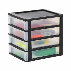 Iris 4-Drawer Desktop Unit, Black/Translucent White (587023) 11 Iris 4-Drawer Desktop Unit, Black/Translucent White (587023) -ORGANIZTIONAL STORAGE Sales unnamed file 1502