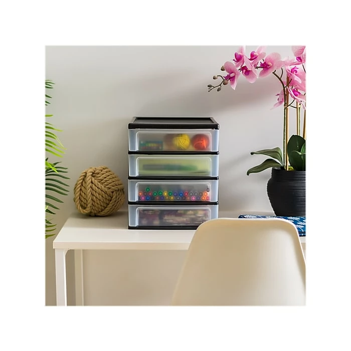 Iris 4-Drawer Desktop Unit, Black/Translucent White (587023) 9 Iris 4-Drawer Desktop Unit, Black/Translucent White (587023) - Image 7