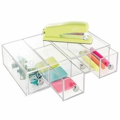 InterDesign Clarity Cosmetic Organizer For Vanity Or Office Supply Cabinet, 4 Drawers, Clear -ORGANIZTIONAL STORAGE Sales unnamed file 1517