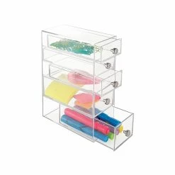 InterDesign Clarity 5 Drawers Desktop Storage, Clear (39560) -ORGANIZTIONAL STORAGE Sales unnamed file 1528