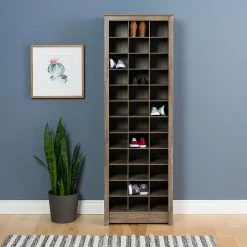 Prepac Space-Saving Shoe Storage Cabinet, Drifted Gray (DUSR-0009-1)