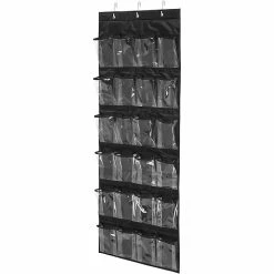 Honey-Can-Do Honey Can Do 24 Pocket Over-Door Shoe Organizer, Black (SFT-01249)
