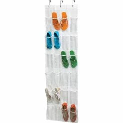 Honey-Can-Do Honey Can Do 24 Pocket Otd Peva Shoe Rack, White/clear (SFT-01423)