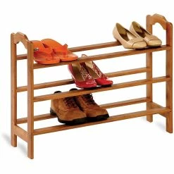 Honey-Can-Do Honey Can Do 3-Tier Bamboo Shoe Rack (SHO-09341)