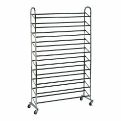 Honey-Can-Do Honey Can Do Rolling Chrome Shoe Tower (SHO-09691)