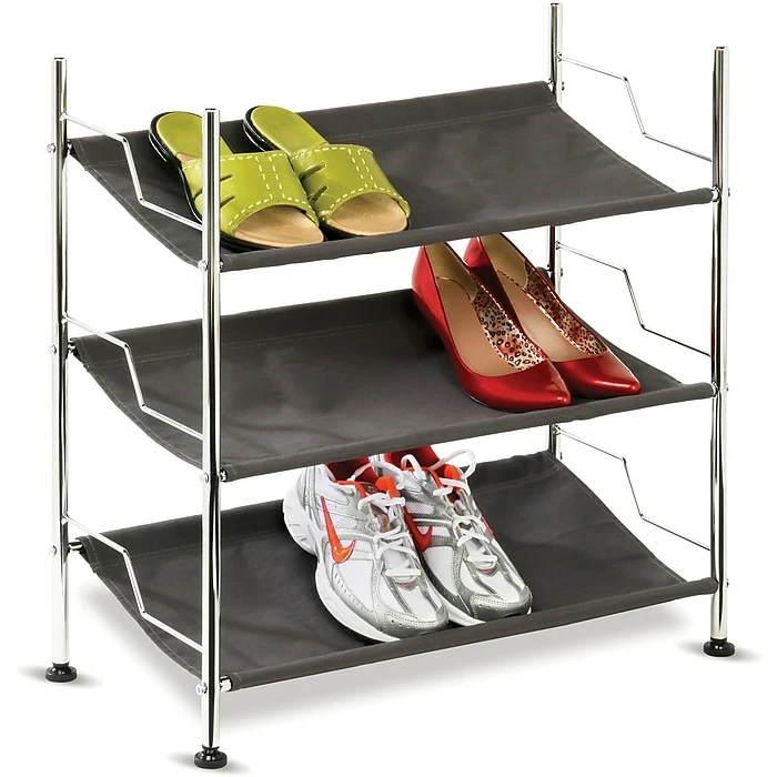 Honey-Can-Do Honey Can Do 3 Tier Canvas Shoe Rack 3 Honey-Can-Do Honey Can Do 3 Tier Canvas Shoe Rack