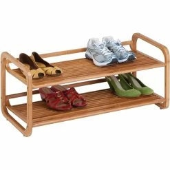 Honey-Can-Do Honey Can Do 2-Tier Stackable Bamboo Shoe Shelf (SHO-09602)