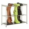 Honey-Can-Do Honey Can Do 6 Pair Boot Rack, Silver/Brown (SHO-09223) -ORGANIZTIONAL STORAGE Sales unnamed file 1592