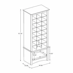 Prepac™ 61.25" Tall Shoe Cubbie Cabinet, Black -ORGANIZTIONAL STORAGE Sales unnamed file 1609