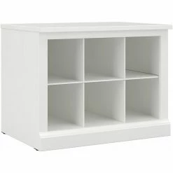Kathy Ireland® Home By Bush Furniture Woodland Small Shoe Bench With Shelves, 24", White Ash (WDS224WAS-03)