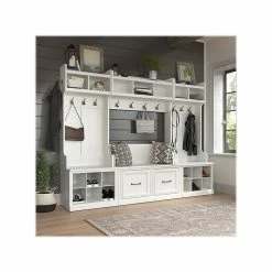 Kathy Ireland® Home By Bush Furniture Woodland Small Shoe Bench With Shelves, 24", White Ash (WDS224WAS-03) -ORGANIZTIONAL STORAGE Sales unnamed file 1617