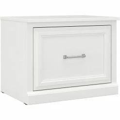 Kathy Ireland® Home By Bush Furniture Woodland Small Shoe Bench With Drawer, 24", White Ash (WDS124WAS-03)