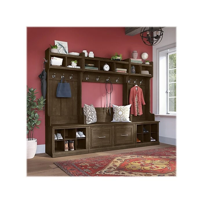 Kathy Ireland® Home By Bush Furniture Woodland Small Shoe Bench With Shelves, 24", Ash Brown (WDS224ABR-03) 10 Kathy Ireland® Home By Bush Furniture Woodland Small Shoe Bench With Shelves, 24", Ash Brown (WDS224ABR-03) - Image 8