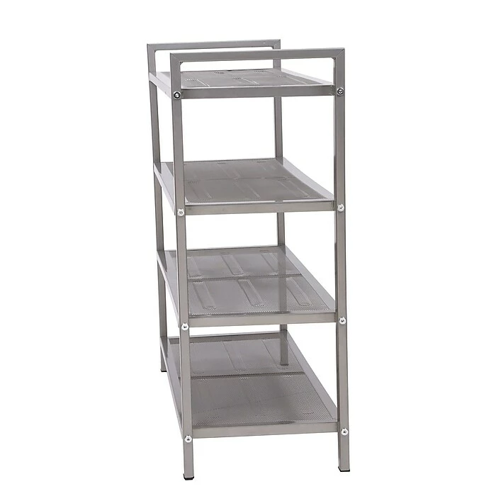 Household Essentials 4-Tier Mesh Shoe Rack, Nickel (2159-1) 4 Household Essentials 4-Tier Mesh Shoe Rack, Nickel (2159-1) - Image 2