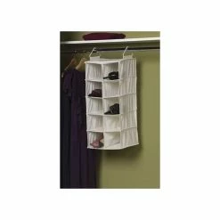 Household Essentials Hanging Double Shoe Organizer With 10 Pockets, Natural (311344) -ORGANIZTIONAL STORAGE Sales unnamed file 1737