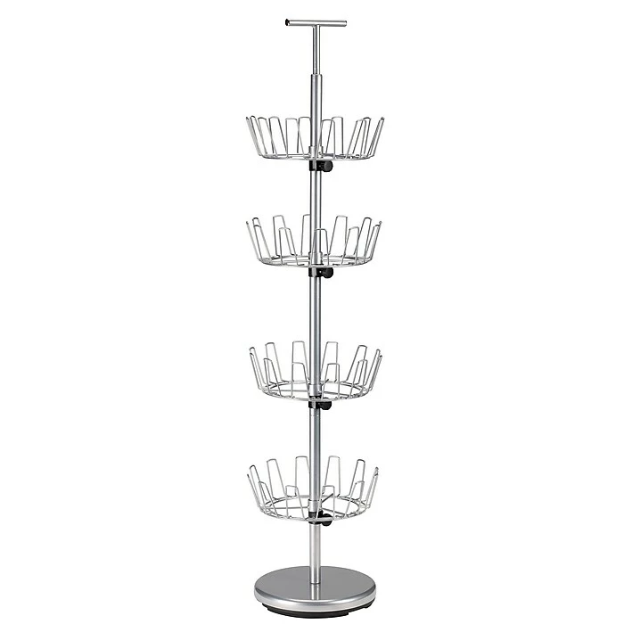 Household Essentials 4-Tier Revolving Shoe Tree, Satin Silver (2135) 3 Household Essentials 4-Tier Revolving Shoe Tree, Satin Silver (2135)