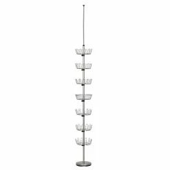Household Essentials Floor-To-Ceiling Shoe Tree, Satin Silver (2197-1)