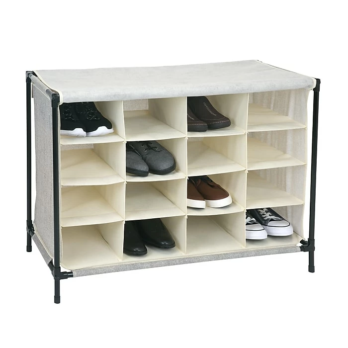 Simplify Shoe Cubby, 16 Compartment, Faux Jute (23200-FEJ) 3 Simplify Shoe Cubby, 16 Compartment, Faux Jute (23200-FEJ)