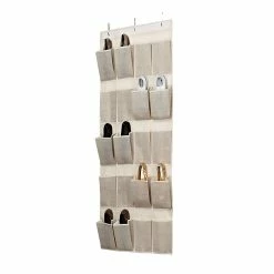 Simplify 20-pocket Shoe Non Woven Organizer, Faux Jute