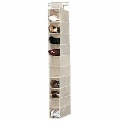 Simplify 10 Shelf Shoe Polypropylene/Cardboard Organizer, Off-White (25428-FEJ)