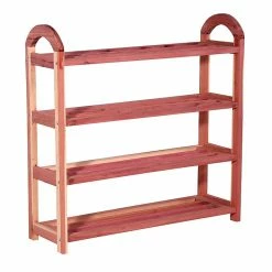 Household Essentials Cedar Shoe Rack, Red (2123-1)