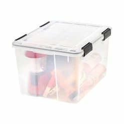 Iris WEATHERTIGHT UCB-SD 46.6 Qt. Latch Lid Storage Boxes, Clear, 6/Carton (110450) -ORGANIZTIONAL STORAGE Sales unnamed file 180