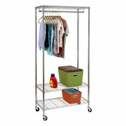 Honey-Can-Do Honey Can Do 3-Shelf Deluxe Garment Rack, Chrome-plated Steel ( GAR-02079 )