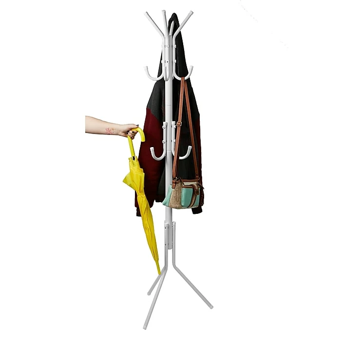 Mind Reader Standing Metal 11 Hook Coat Rack, White (COATRACK11-WHT) 4 Mind Reader Standing Metal 11 Hook Coat Rack, White (COATRACK11-WHT) - Image 2