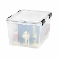 Iris WEATHERTIGHT UCB-SD 46.6 Qt. Latch Lid Storage Boxes, Clear, 6/Carton (110450) -ORGANIZTIONAL STORAGE Sales unnamed file 181