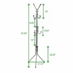 Mind Reader Standing Metal 11 Hook Coat Rack, Silver (COATRACK11-SIL) -ORGANIZTIONAL STORAGE Sales unnamed file 1835