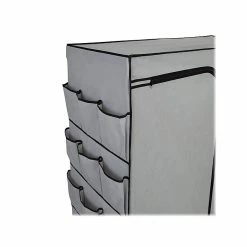 Honey-Can-Do 64" X 60" Portable Wardrobe Closet With Side Pockets, Gray/Black Steel/Polyester (WRD-09197) -ORGANIZTIONAL STORAGE Sales unnamed file 1838