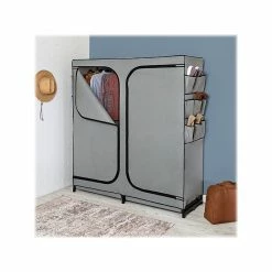 Honey-Can-Do 64" X 60" Portable Wardrobe Closet With Side Pockets, Gray/Black Steel/Polyester (WRD-09197) -ORGANIZTIONAL STORAGE Sales unnamed file 1840