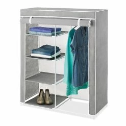 Whitmor Compact Clothes Closet, Gray/White (60917151)