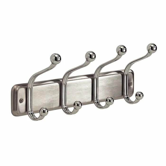 InterDesign York Lyra Wall Mount Entryway Storage Rack, 4 Hooks, Chrome (54170) 3 InterDesign York Lyra Wall Mount Entryway Storage Rack, 4 Hooks, Chrome (54170)