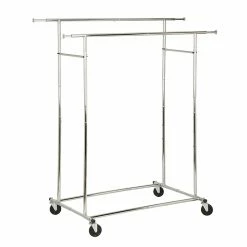 Honey-Can-Do Honey Can Do Dual Bar Commercial Garment Rack (GAR-09394)