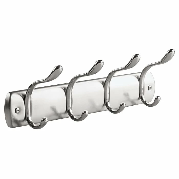InterDesign Bruschia Wall Mount Entryway Storage Rack, 4 Hooks, Brushed Nickel/Chrome (31540) 3 InterDesign Bruschia Wall Mount Entryway Storage Rack, 4 Hooks, Brushed Nickel/Chrome (31540)