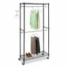 Whitmor Supreme Double Rod Rolling Garment Rack, Black 1 Whitmor Supreme Double Rod Rolling Garment Rack, Black -ORGANIZTIONAL STORAGE Sales unnamed file 1915