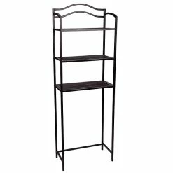 Household Essentials 65.5"H X 23.5"W Over-the-Toilet 3 Shelf Storage Rack, Espresso (8050-1)