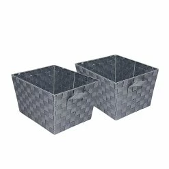 Honey-Can-Do Honey Can Do Double Woven Task-It Baskets Silver 2/pack (STO-05088)