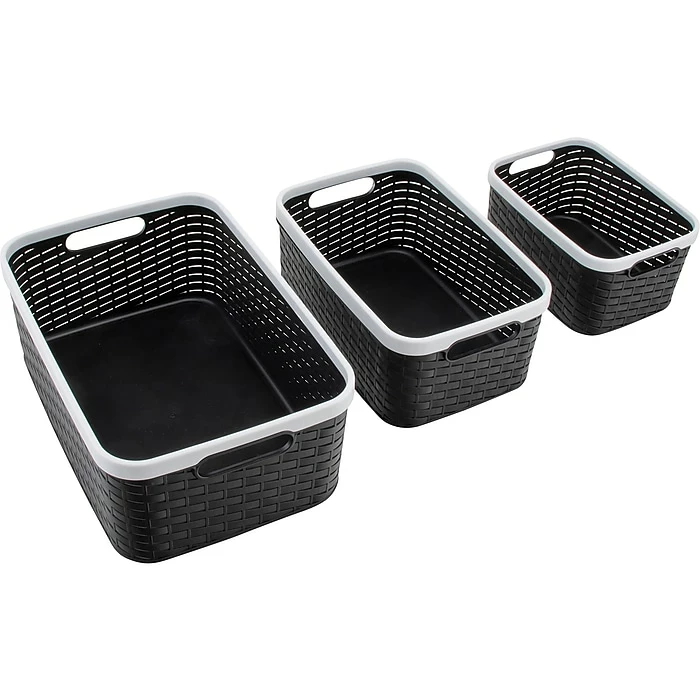 Advantus Nantucket Weave Bins, Black/White, 3/Pack (39220) 5 Advantus Nantucket Weave Bins, Black/White, 3/Pack (39220) - Image 3